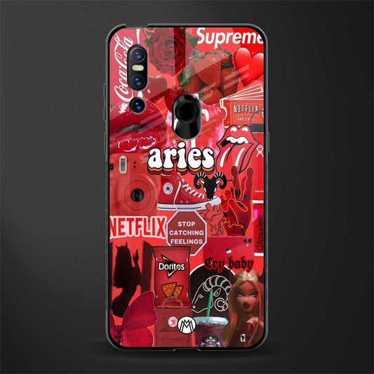 aries aesthetic collage glass case for vivo v15 image