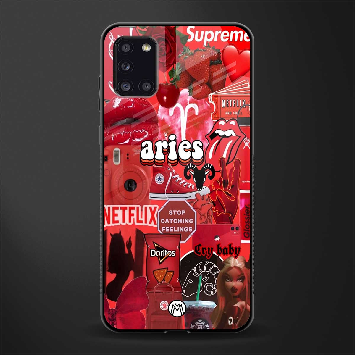 aries aesthetic collage glass case for samsung galaxy a31 image