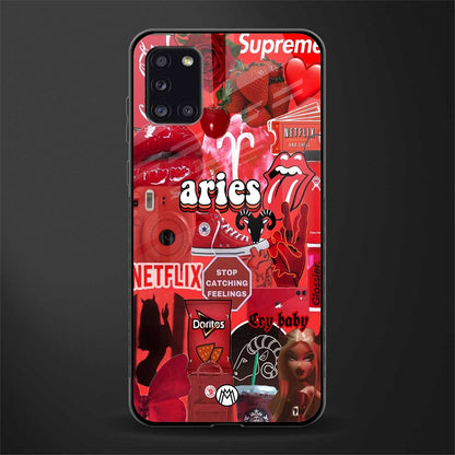 aries aesthetic collage glass case for samsung galaxy a31 image