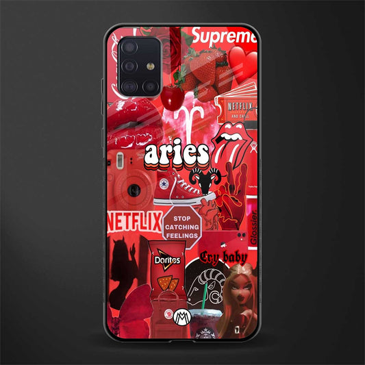 aries aesthetic collage glass case for samsung galaxy a71 image