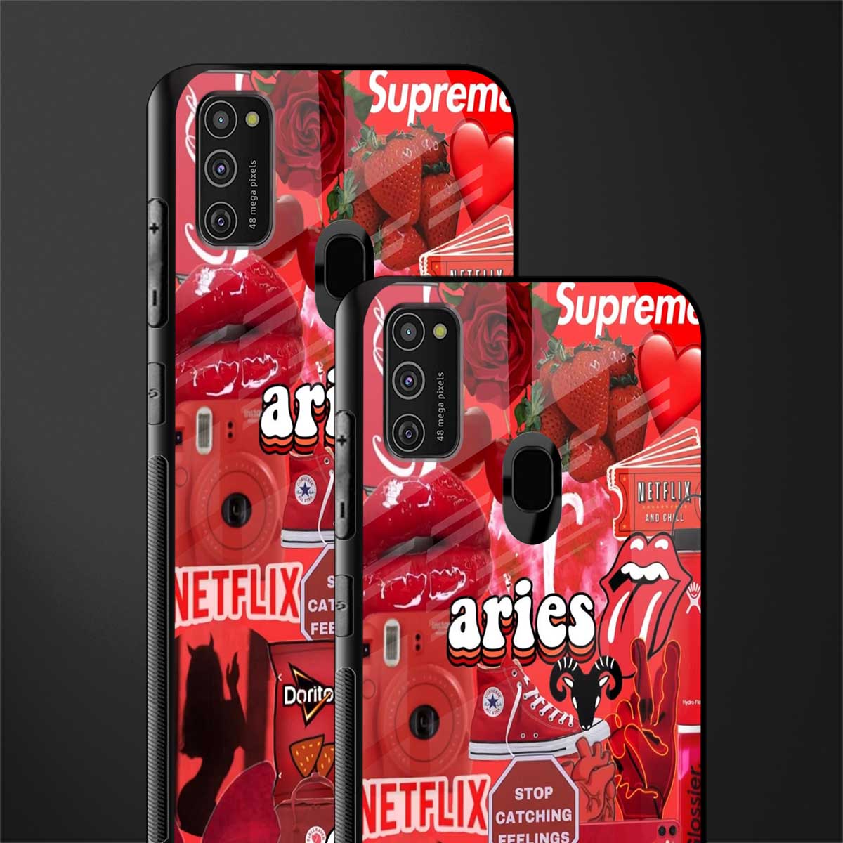 aries aesthetic collage glass case for samsung galaxy m30s image-2