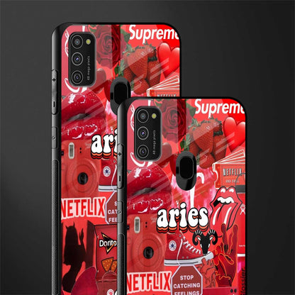aries aesthetic collage glass case for samsung galaxy m21 image-2