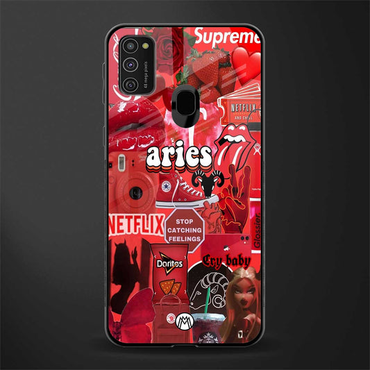 aries aesthetic collage glass case for samsung galaxy m21 image