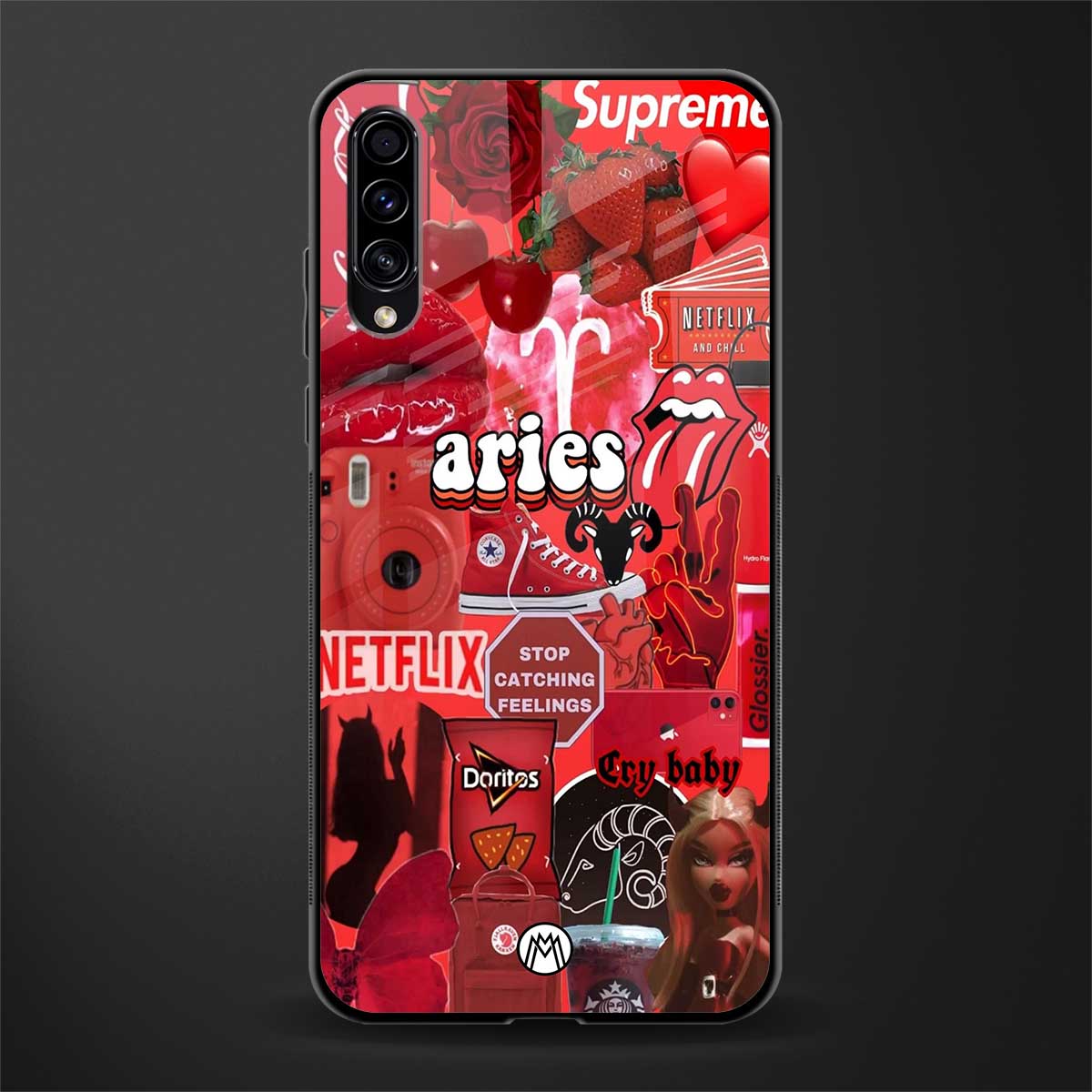 aries aesthetic collage glass case for samsung galaxy a50 image