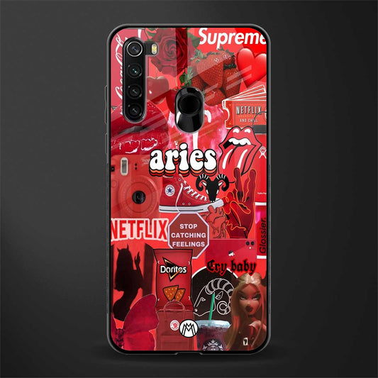 aries aesthetic collage glass case for redmi note 8 image