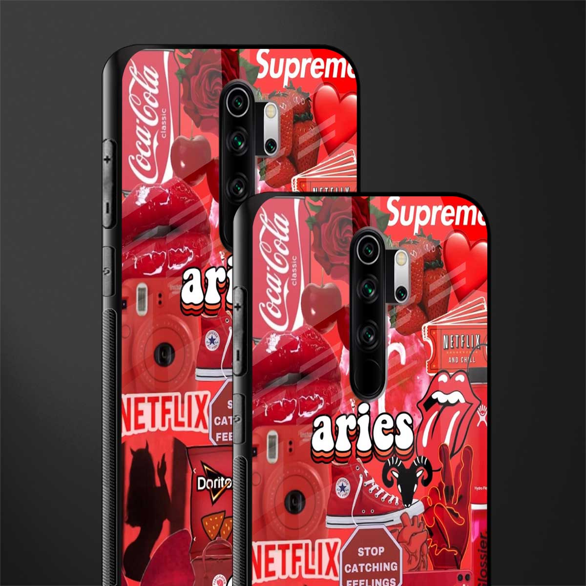 aries aesthetic collage glass case for redmi note 8 pro image-2