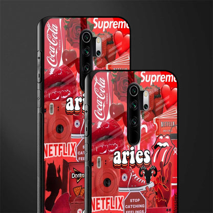 aries aesthetic collage glass case for redmi note 8 pro image-2