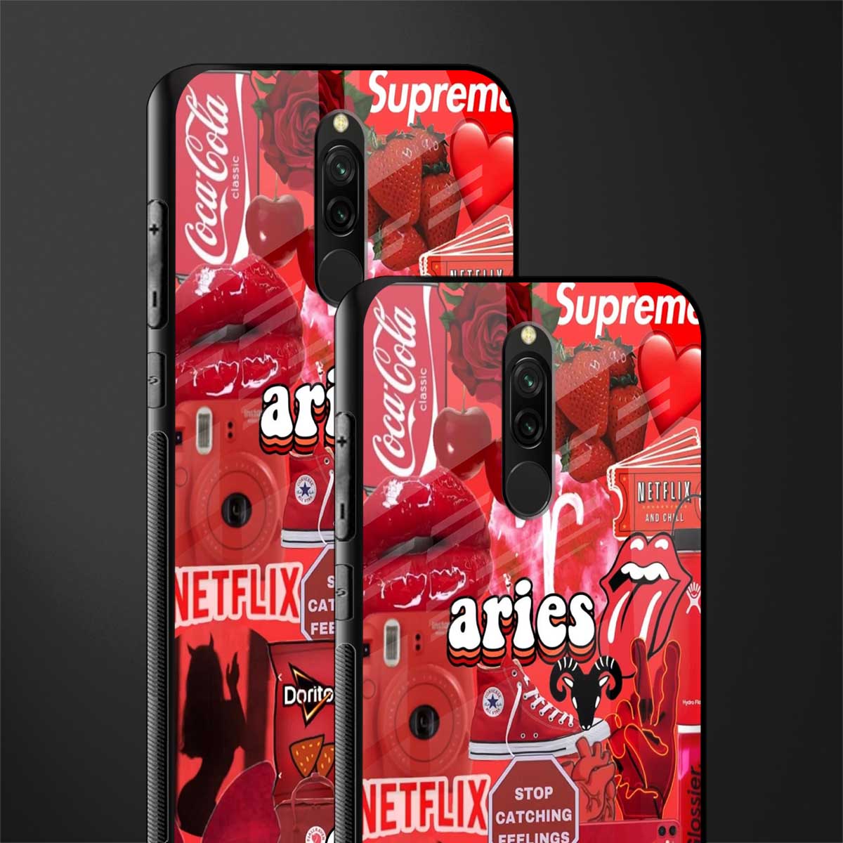 aries aesthetic collage glass case for redmi 8 image-2