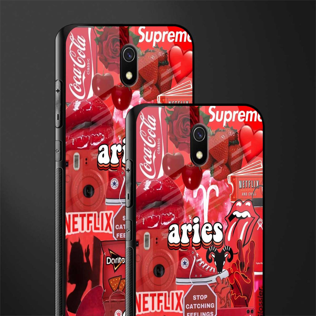 aries aesthetic collage glass case for redmi 8a image-2