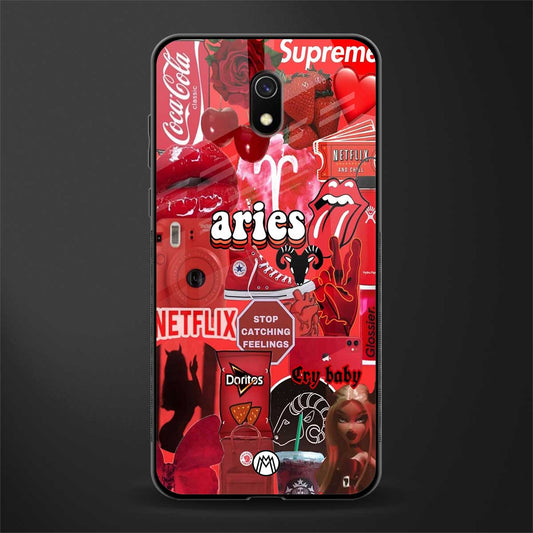 aries aesthetic collage glass case for redmi 8a image