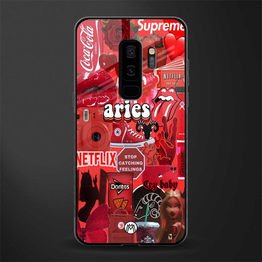 aries aesthetic collage glass case for samsung galaxy s9 plus image