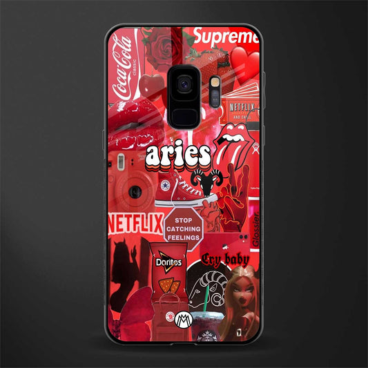 aries aesthetic collage glass case for samsung galaxy s9 image