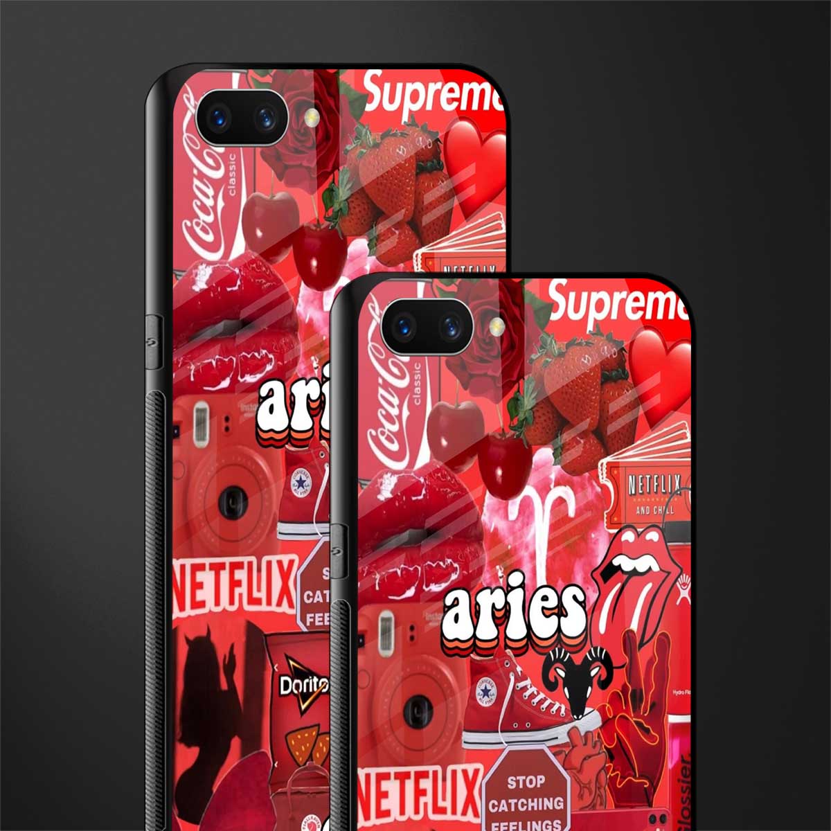 aries aesthetic collage glass case for oppo a3s image-2
