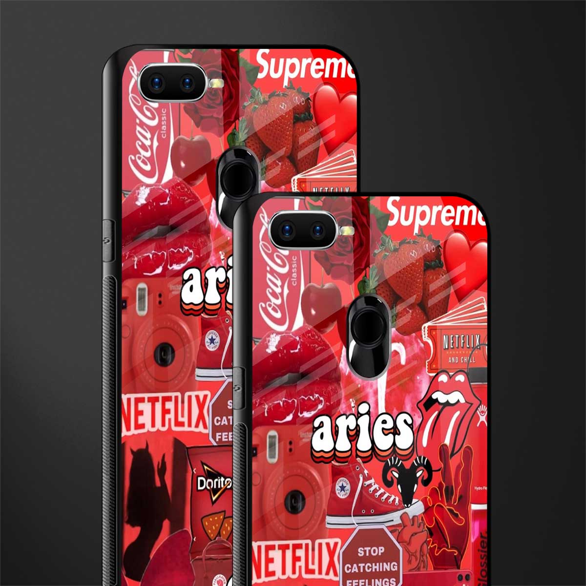 aries aesthetic collage glass case for oppo a12 image-2