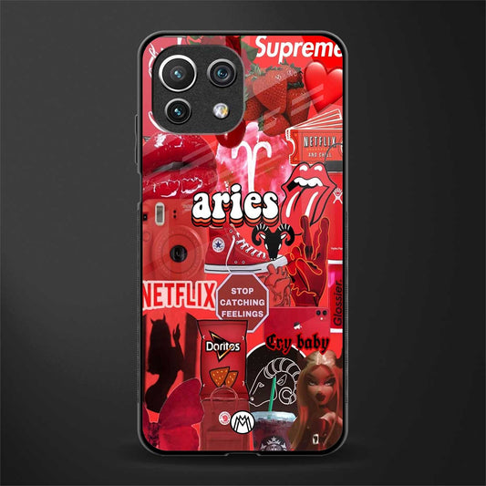 aries aesthetic collage glass case for mi 11 lite image