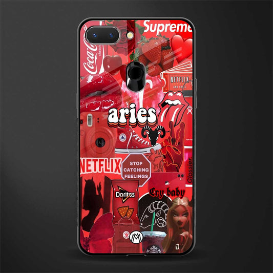 aries aesthetic collage glass case for oppo a5 image