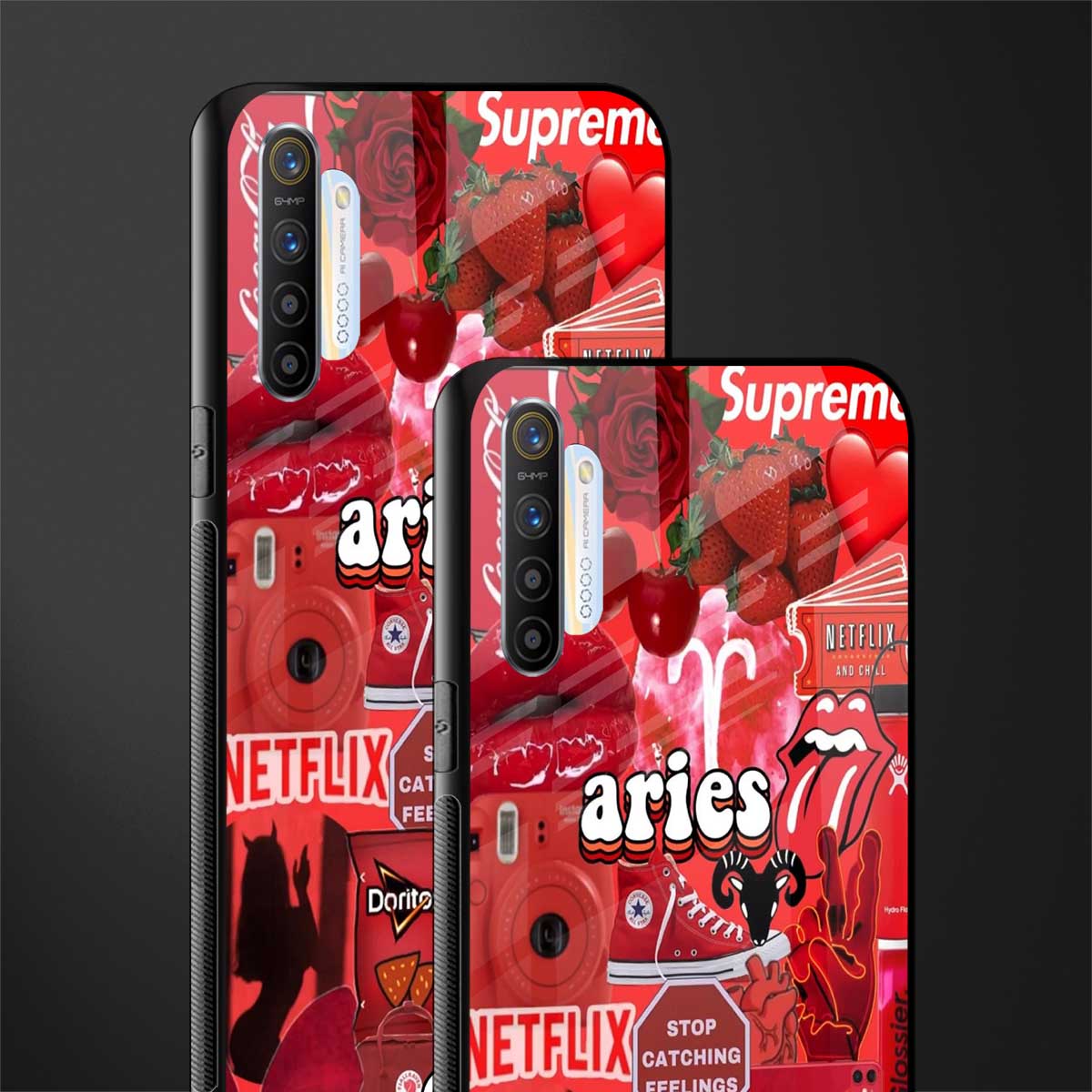 aries aesthetic collage glass case for realme xt image-2