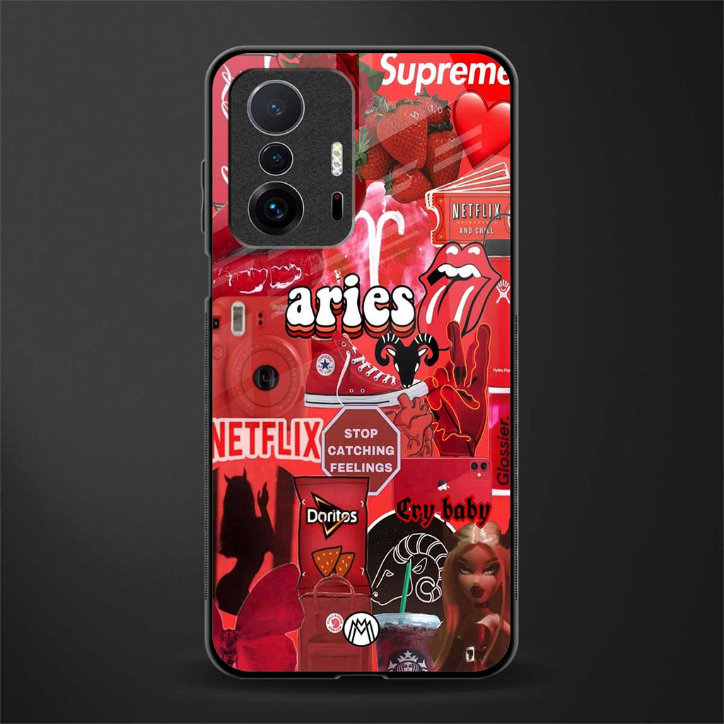 aries aesthetic collage glass case for mi 11t pro 5g image