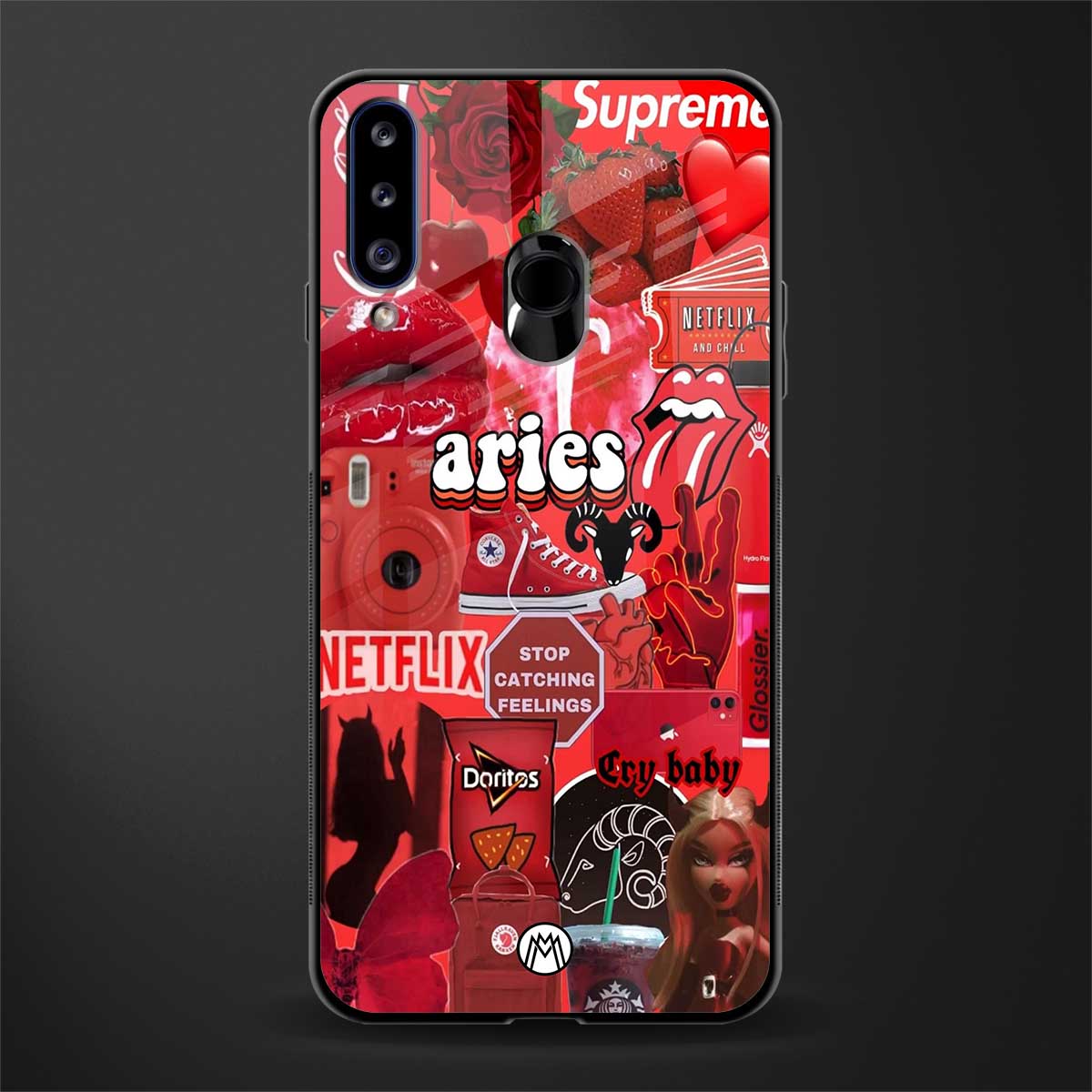 aries aesthetic collage glass case for samsung galaxy a20s image