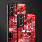 aries aesthetic collage glass case for samsung galaxy s21 fe 5g image-2