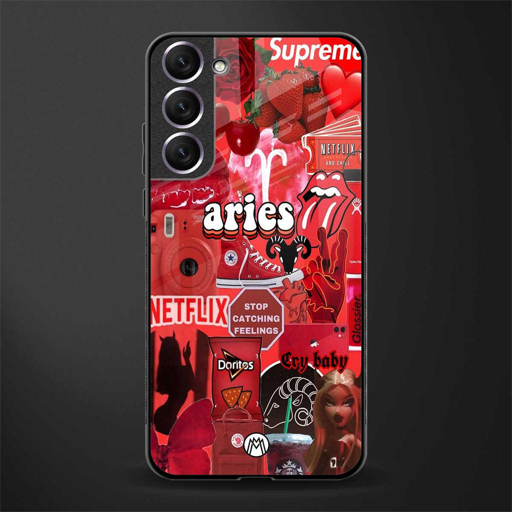 aries aesthetic collage glass case for samsung galaxy s21 fe 5g image