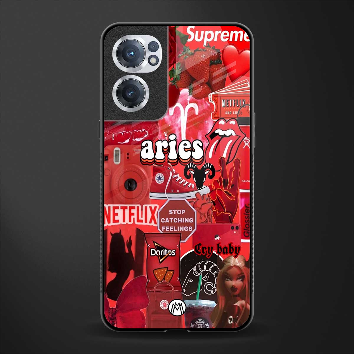aries aesthetic collage glass case for oneplus nord ce 2 5g image