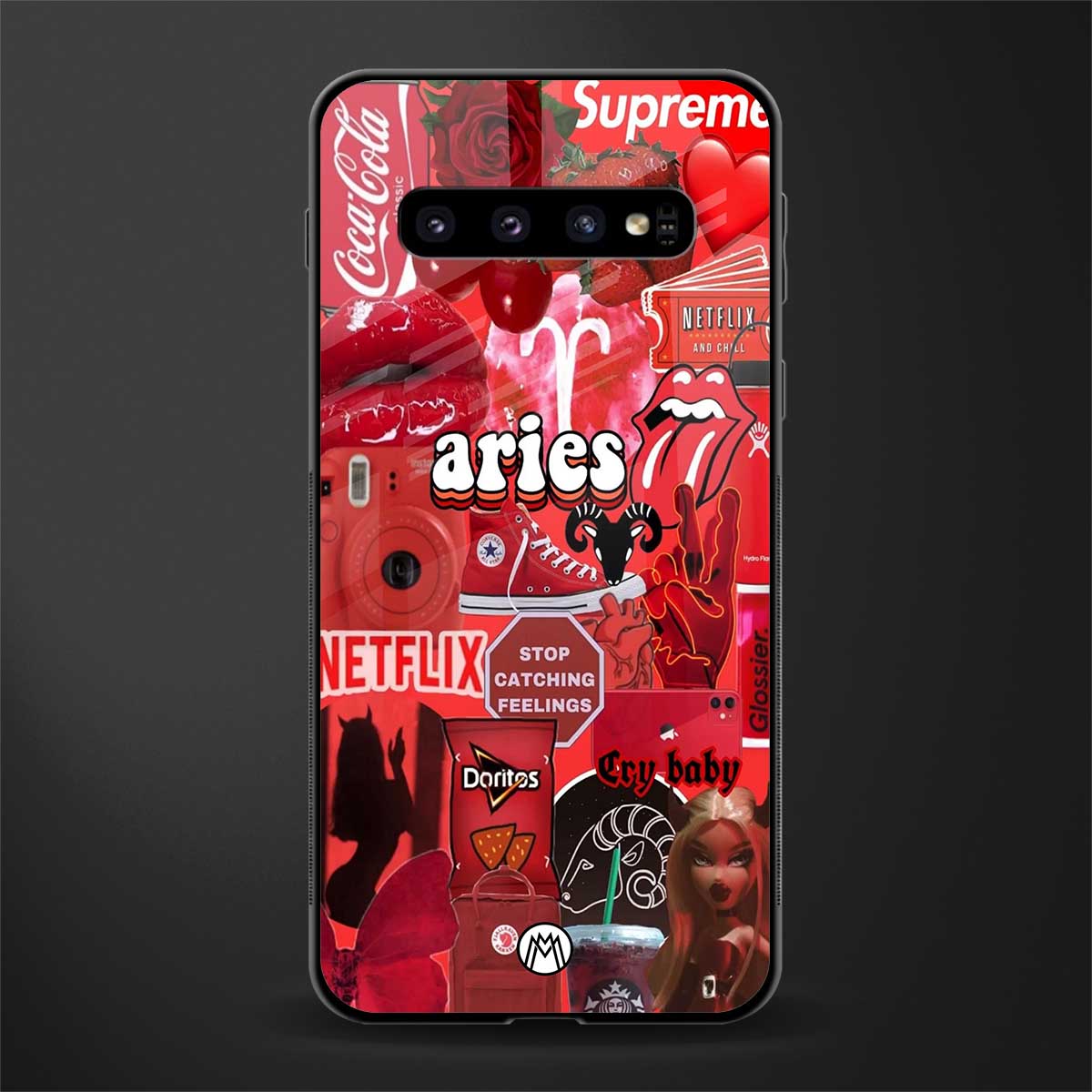 aries aesthetic collage glass case for samsung galaxy s10 image