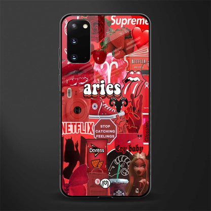 aries aesthetic collage glass case for samsung galaxy s20 image