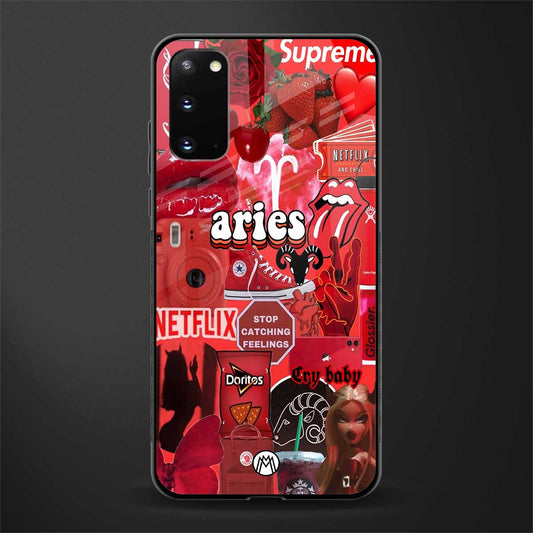 aries aesthetic collage glass case for samsung galaxy s20 image
