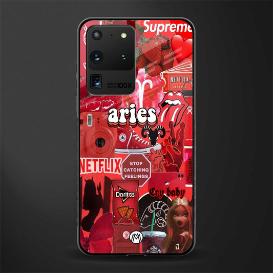 aries aesthetic collage glass case for samsung galaxy s20 ultra image