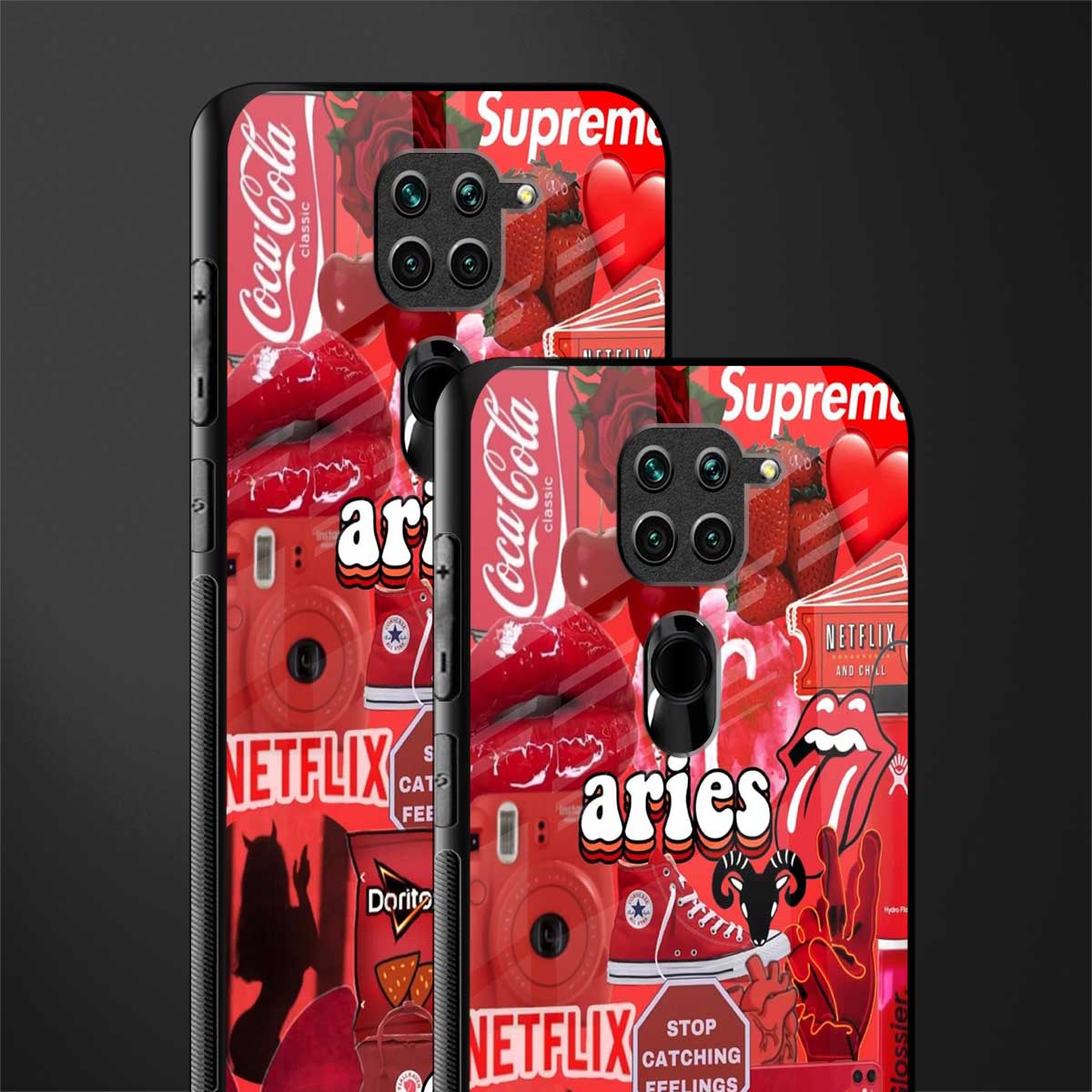 aries aesthetic collage glass case for redmi note 9 image-2