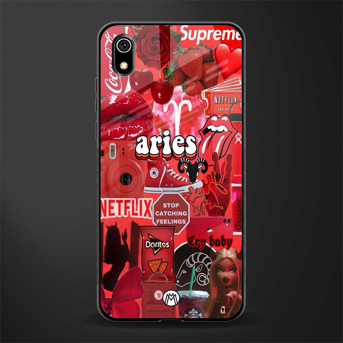 aries aesthetic collage glass case for redmi 7a image
