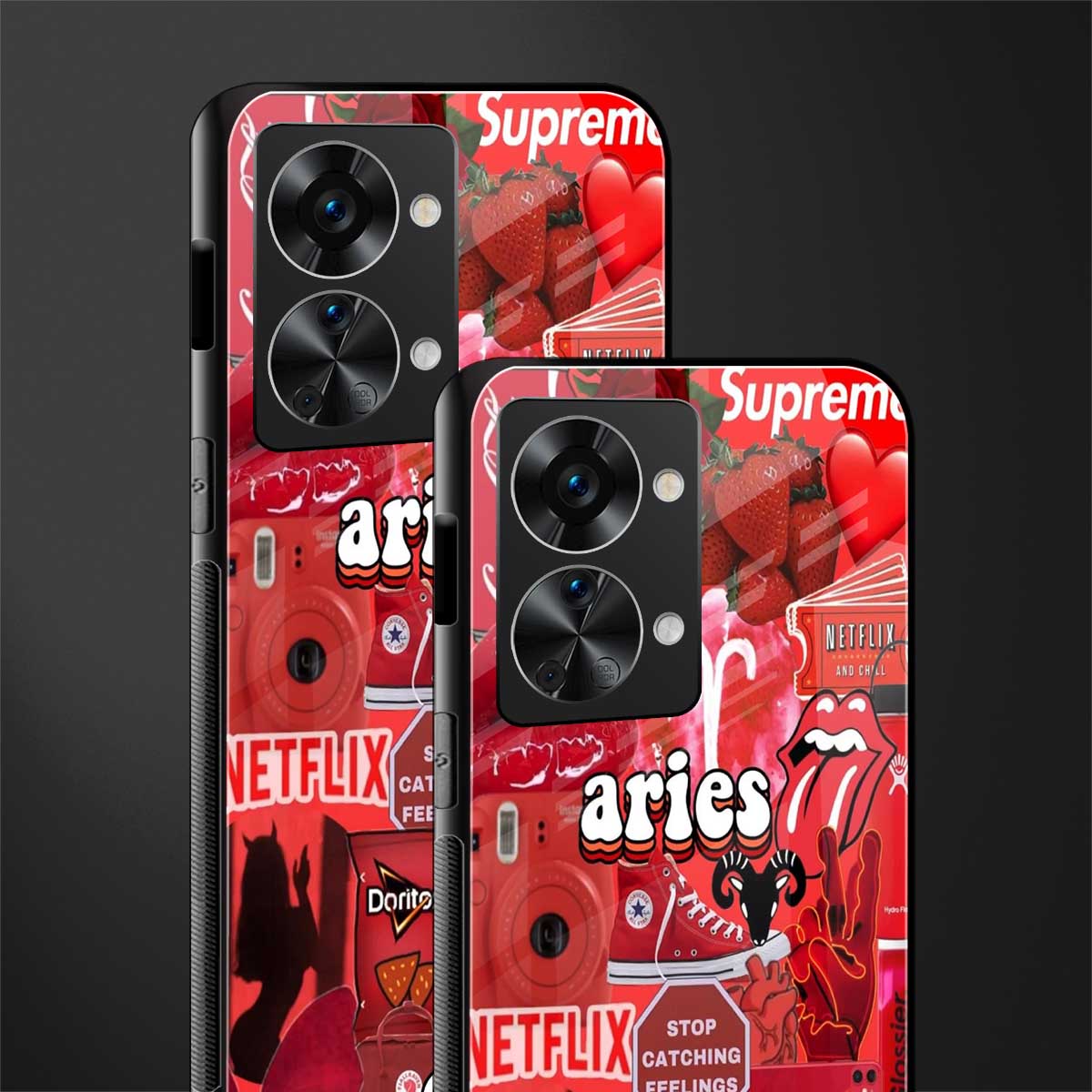 aries aesthetic collage glass case for phone case | glass case for oneplus nord 2t 5g