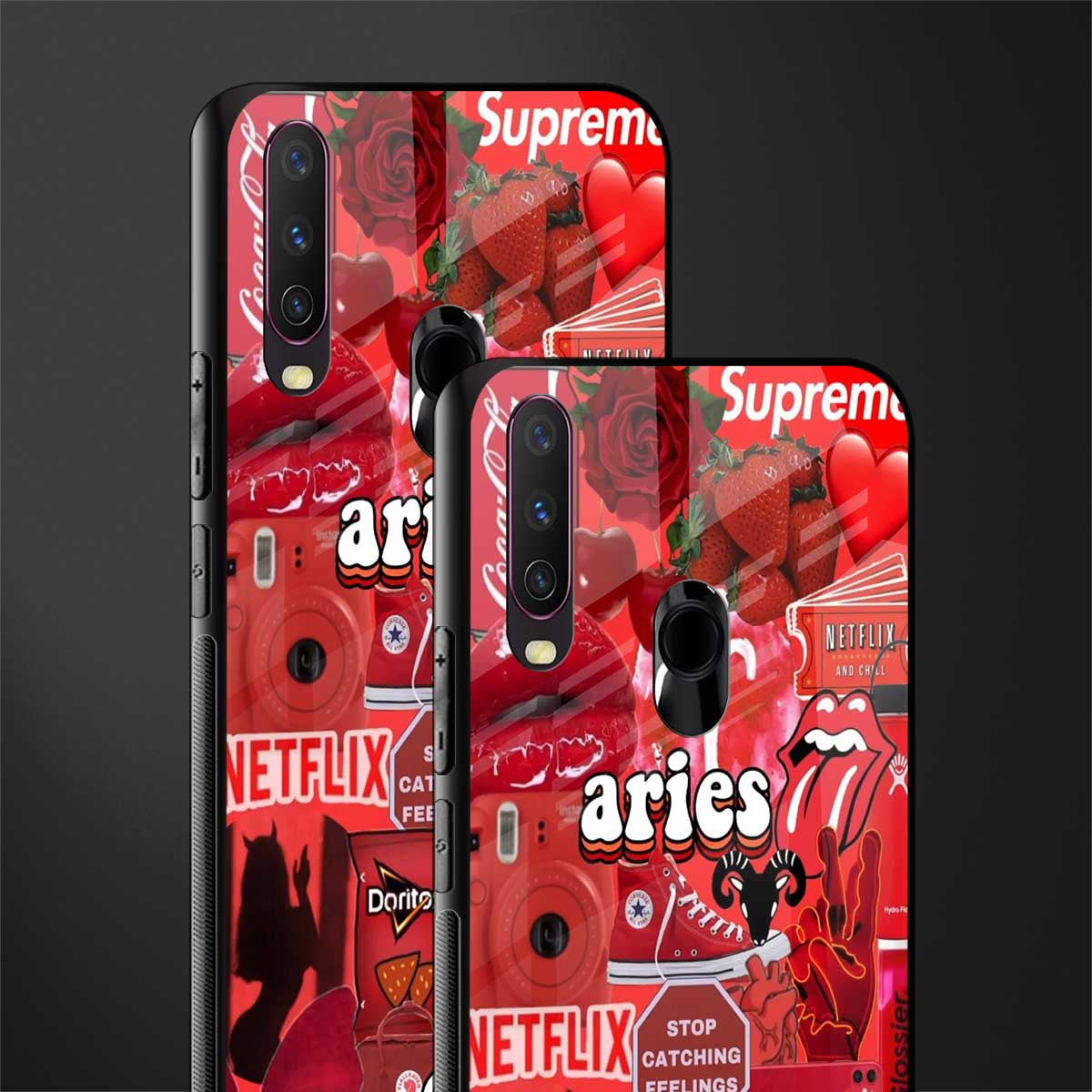 aries aesthetic collage glass case for vivo y17 image-2