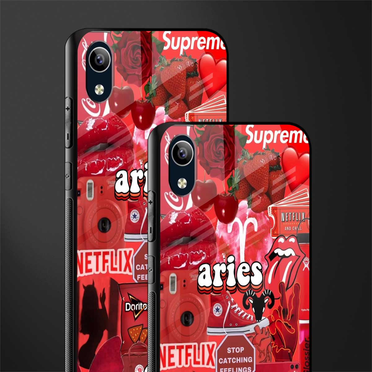 aries aesthetic collage glass case for vivo y91i image-2