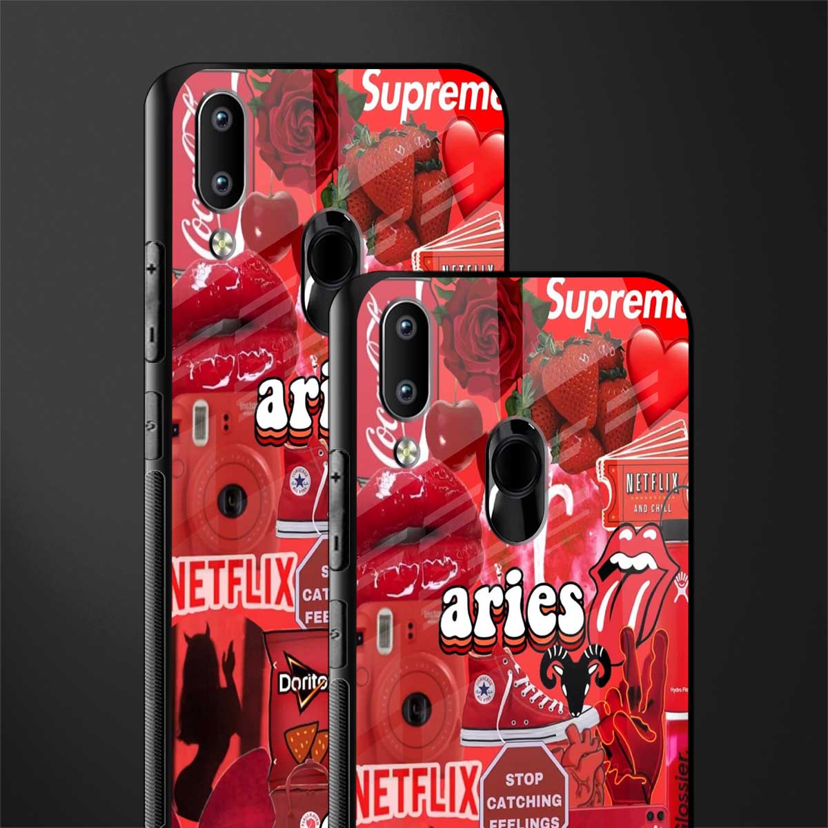 aries aesthetic collage glass case for vivo y95 image-2