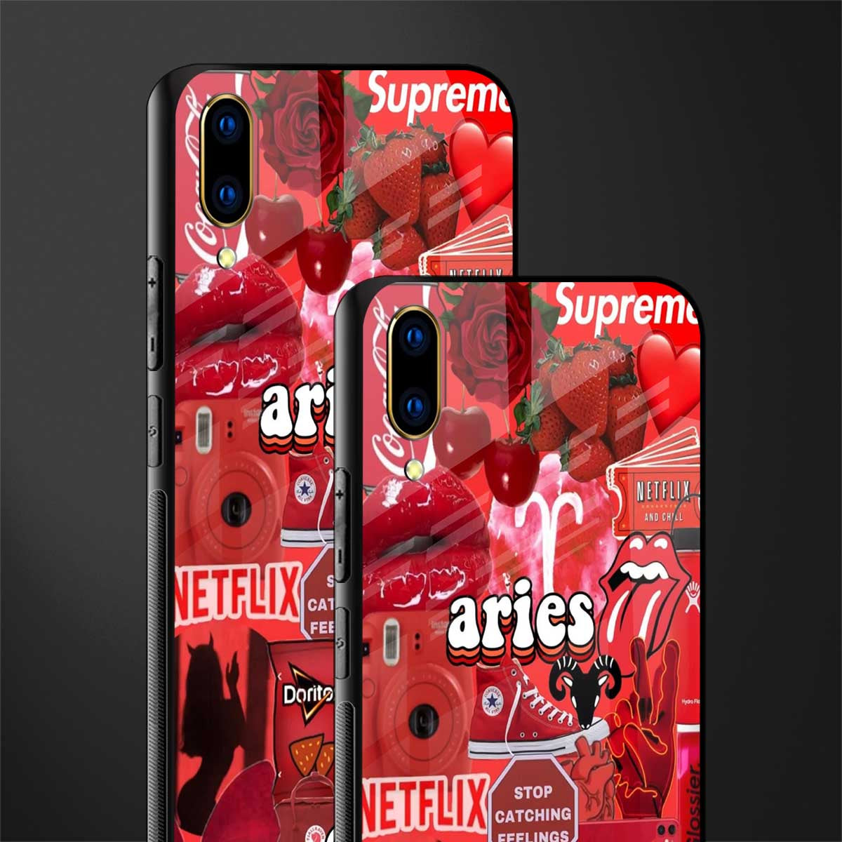 aries aesthetic collage glass case for vivo v11 pro image-2