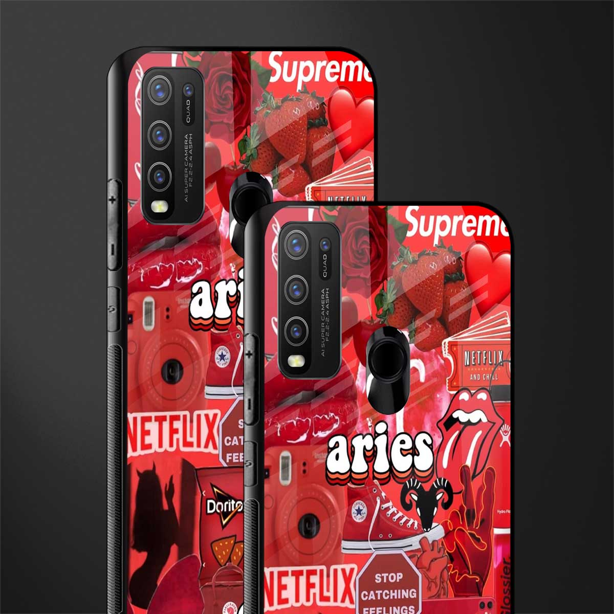 aries aesthetic collage glass case for vivo y30 image-2