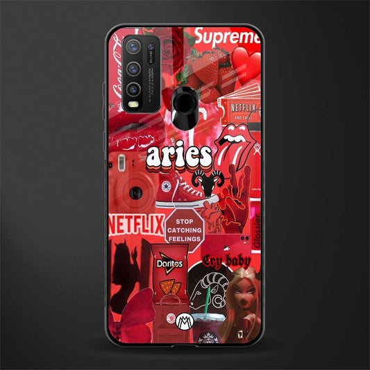aries aesthetic collage glass case for vivo y50 image