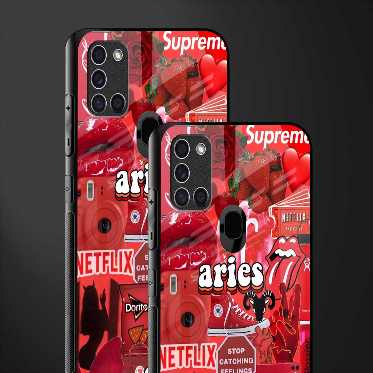 aries aesthetic collage glass case for samsung galaxy a21s image-2