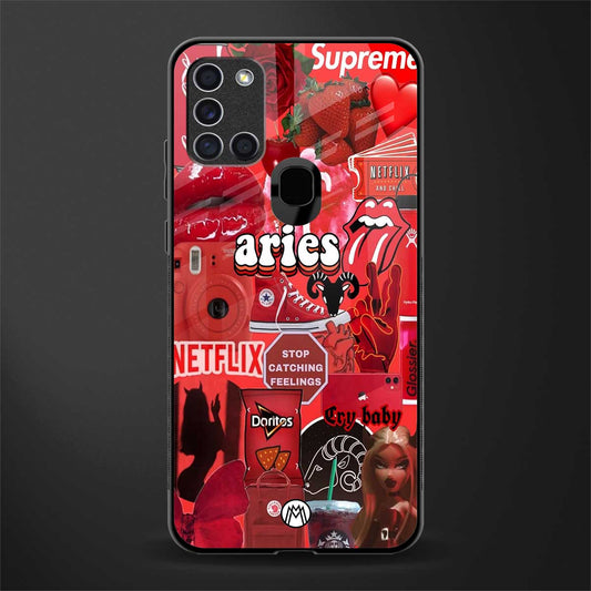 aries aesthetic collage glass case for samsung galaxy a21s image