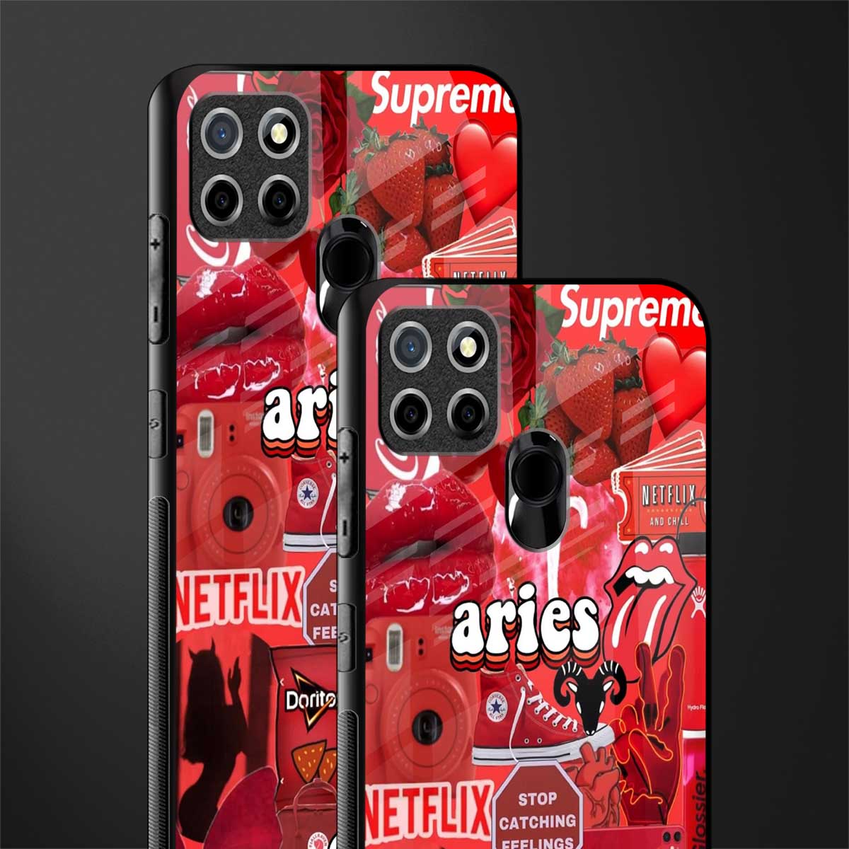 aries aesthetic collage glass case for realme narzo 30a image-2