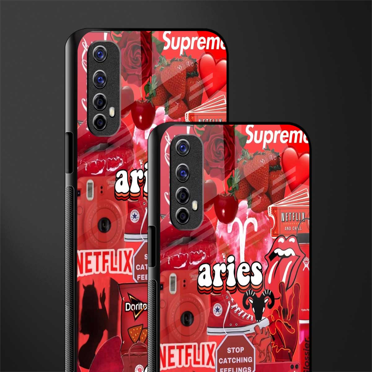 aries aesthetic collage glass case for realme 7 image-2