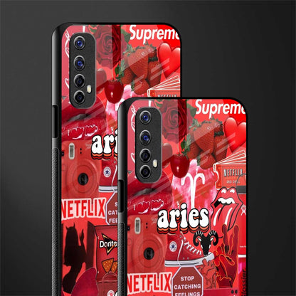 aries aesthetic collage glass case for realme 7 image-2