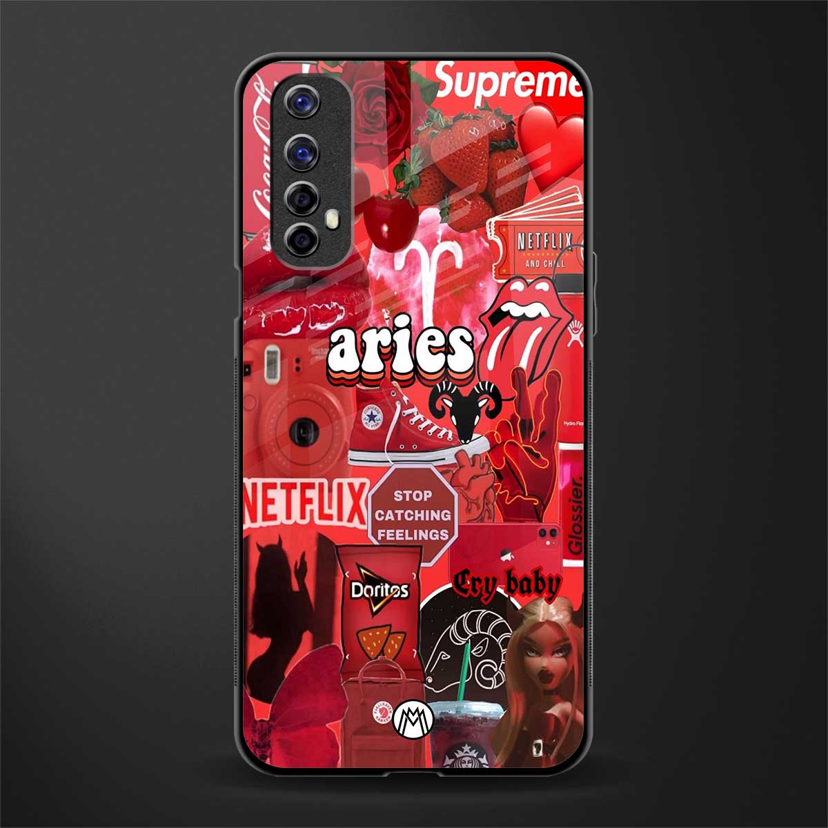 aries aesthetic collage glass case for realme narzo 20 pro image