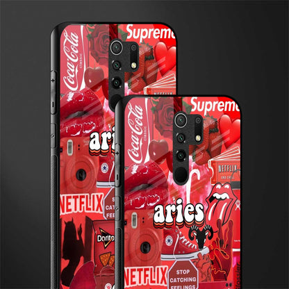 aries aesthetic collage glass case for poco m2 image-2