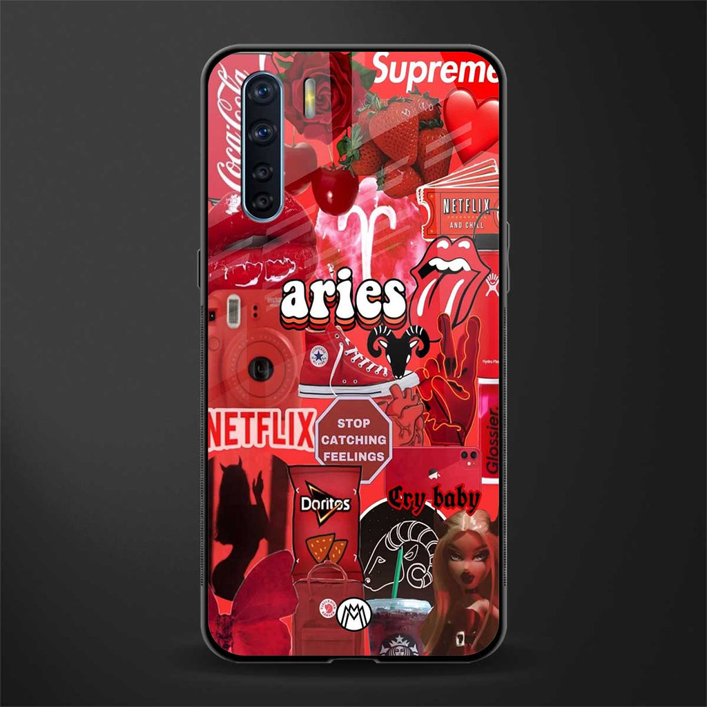 aries aesthetic collage glass case for oppo f15 image