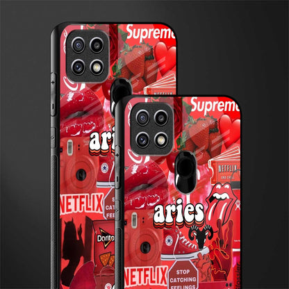 aries aesthetic collage glass case for oppo a15 image-2