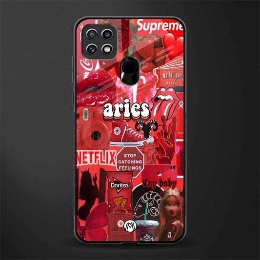 aries aesthetic collage glass case for oppo a15s image
