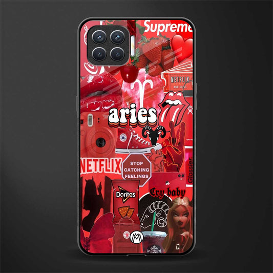 aries aesthetic collage glass case for oppo f17 image